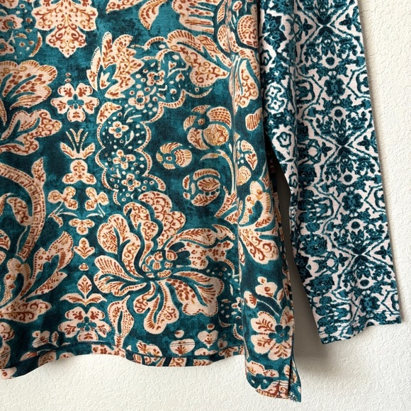 Belle by Kim Gravel Boho Mixed Print TripleLuxe Soft Modal Blend Shirt - Picture 5 of 10